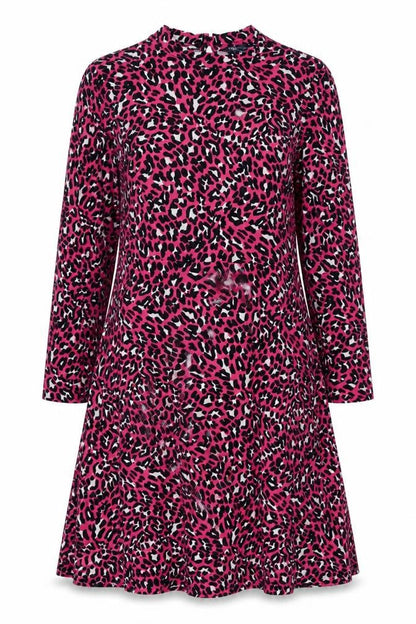 Marks & Spencer Collection Women’s Pink Leopard Print Fit & Flare Dress UK 16