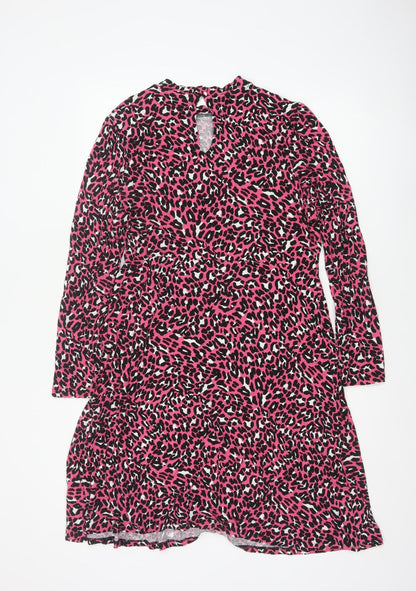M&S Collection Women’s Pink Leopard Print Fit & Flare Dress UK 16