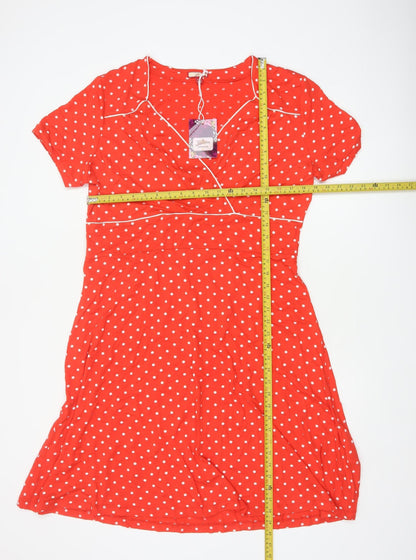 Joe Browns Women Red Polka Dot Fit & Flare Midi Dress UK 18