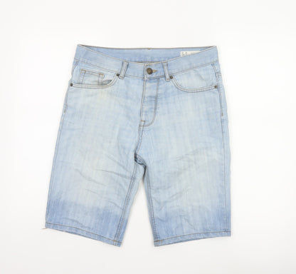 Denim Co. Men’s Blue W30 Regular Light Wash Bermuda Denim Shorts