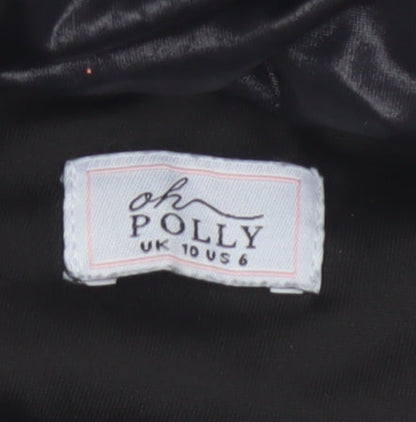 Oh Polly Women Black UK 10 Bodycon Halter Ruched Party Dress