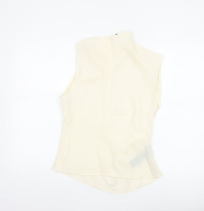 MNG Women Ivory UK 10 Basic One Shoulder Long Sleeve Buckle Blouse