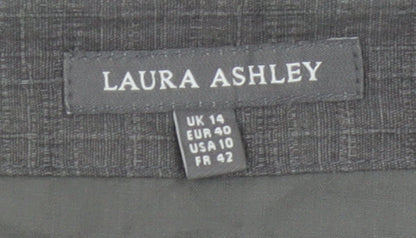 Laura Ashley Women Grey Butterfly Cotton Pencil Skirt UK 14 Lined