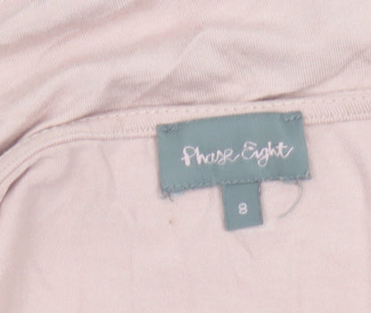 Phase Eight Women’s Pink UK 8 Basic Long Sleeve Zip Jersey Top