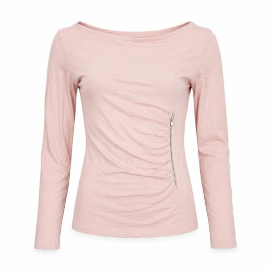 Phase Eight Women’s Pink UK 8 Basic Long Sleeve Zip Jersey Top