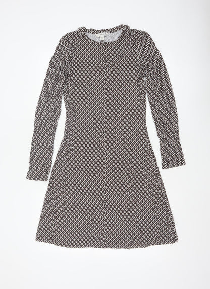 Marks and Spencer Women Brown Geometric Fit & Flare Dress UK 6