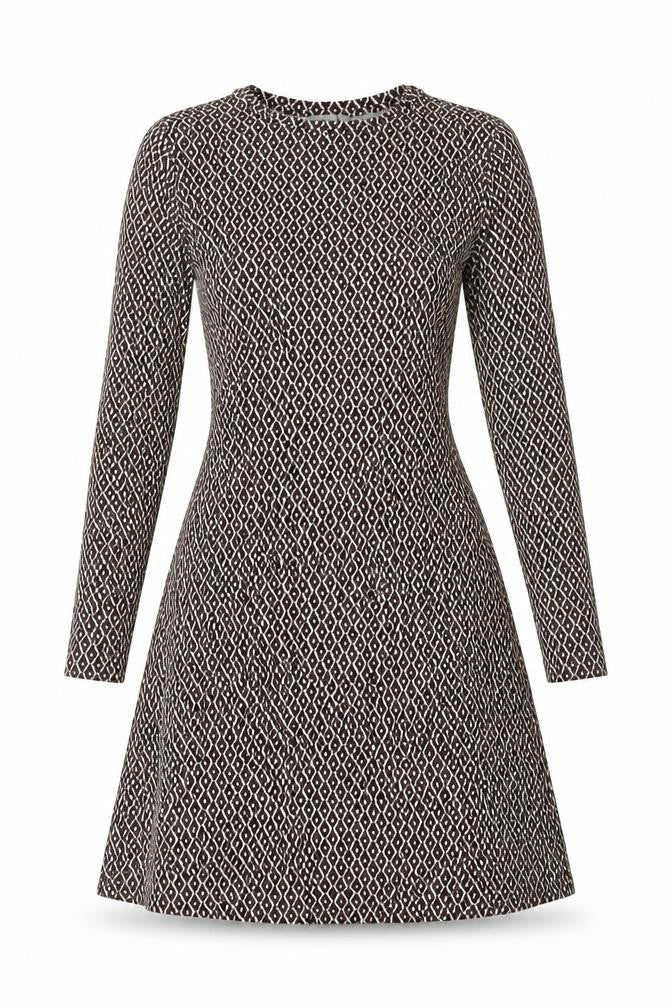 Marks & Spencer Women Brown Geometric Fit & Flare Dress UK 6