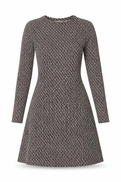 Marks & Spencer Women Brown Geometric Fit & Flare Dress UK 6