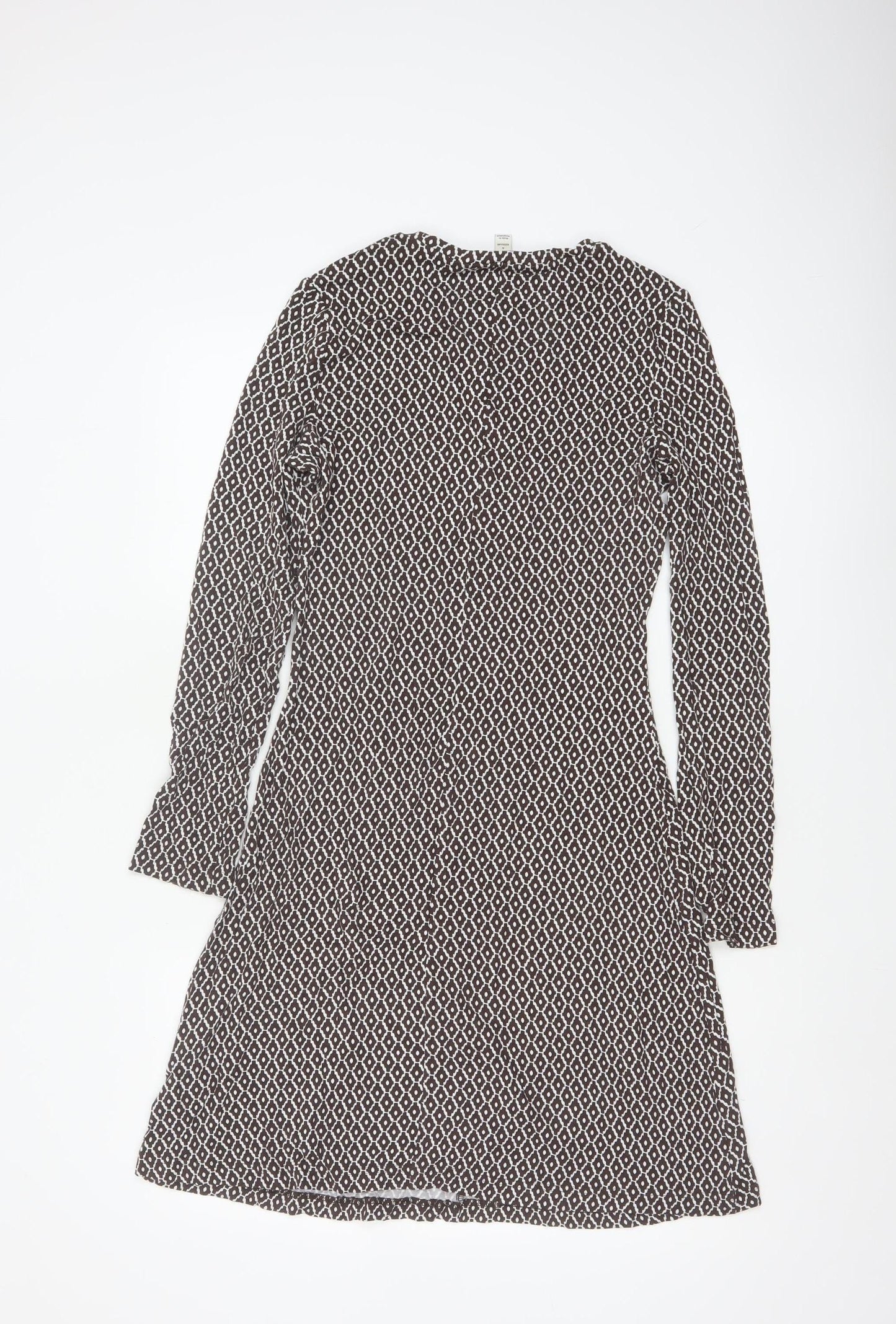 Marks and Spencer Women Brown Geometric Fit & Flare Dress UK 6
