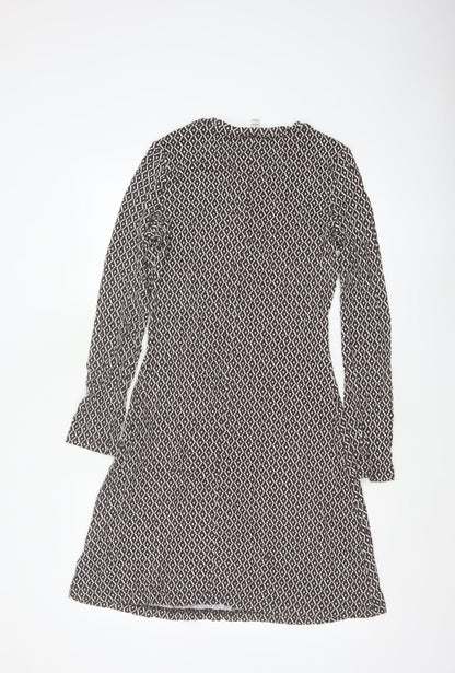 Marks and Spencer Women Brown Geometric Fit & Flare Dress UK 6