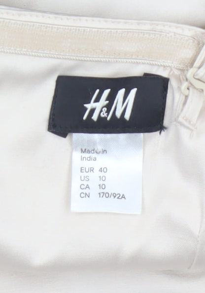 H&M Women Black Ivory UK 12 Bodycon Sweetheart Mini Party Dress