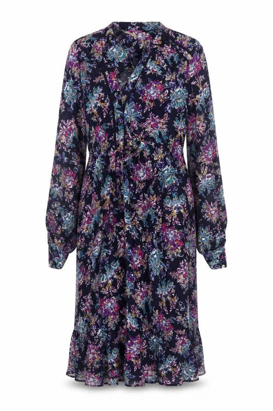 Marks & Spencer Women Multicoloured UK 14 Floral Midi Shirt Dress