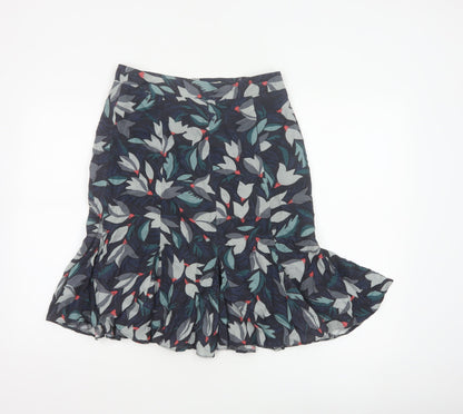 Brora Women Multicoloured Floral UK 10 Knee Length Flared Ruffle Skirt