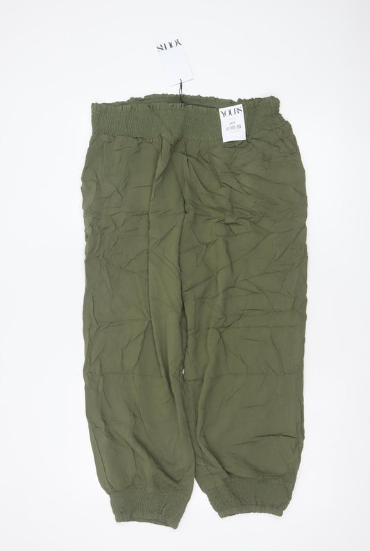 Yours Women Green UK 18 Viscose Harem Trousers Elasticated Drawstring