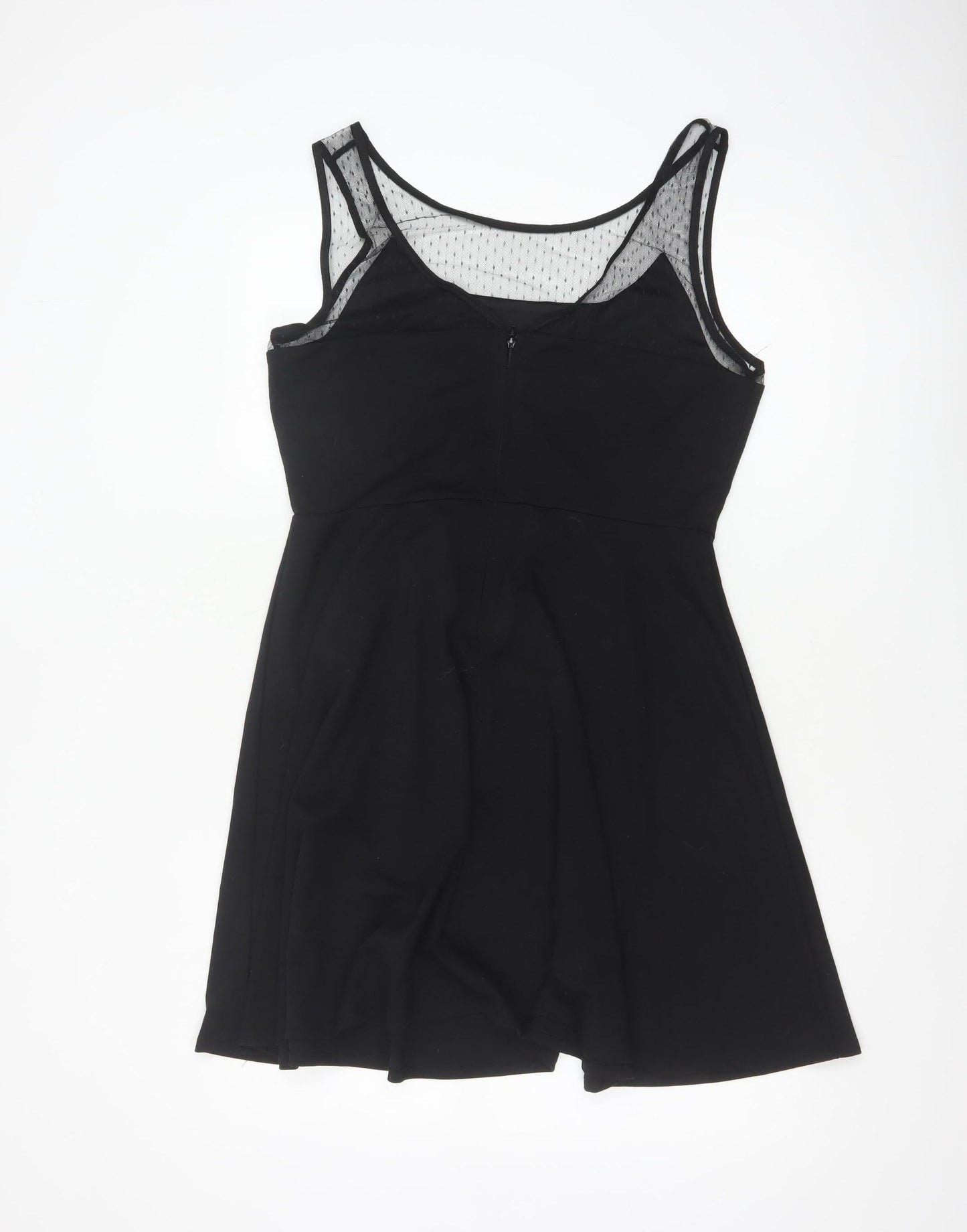 Hot Topic Women Black XL Cat Mesh Skater Dress Gothic