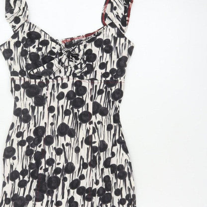 Miss Sixty Women Black White Floral S Bodycon Knee Dress