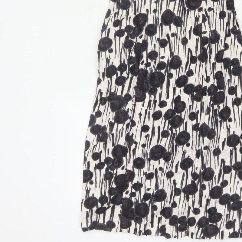 Miss Sixty Women Black White Floral S Bodycon Knee Dress