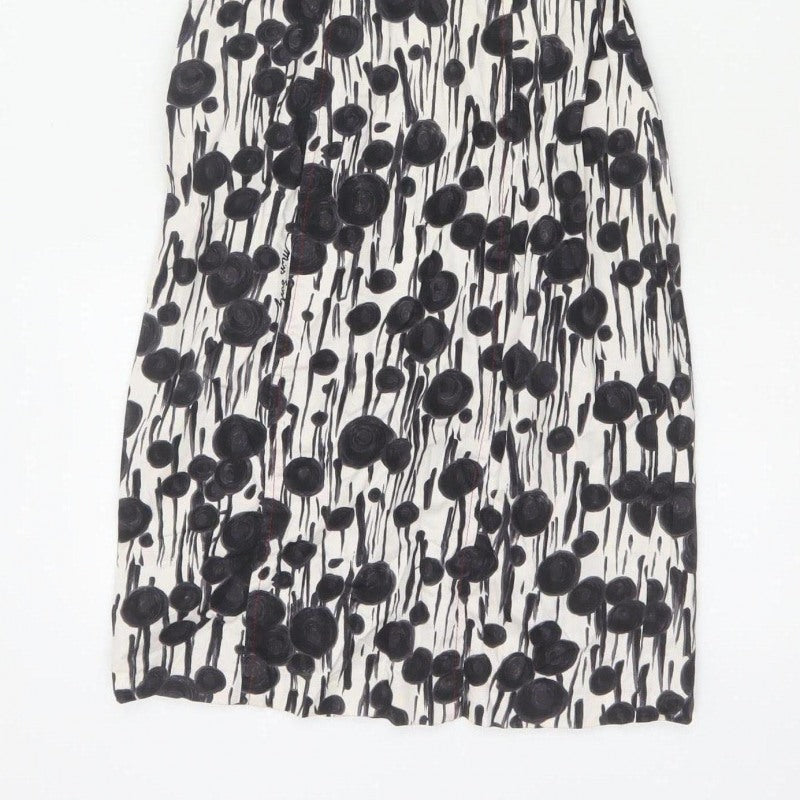 Miss Sixty Women Black White Floral S Bodycon Knee Dress