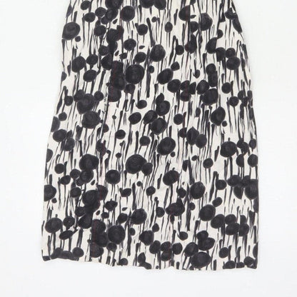 Miss Sixty Women Black White Floral S Bodycon Knee Dress