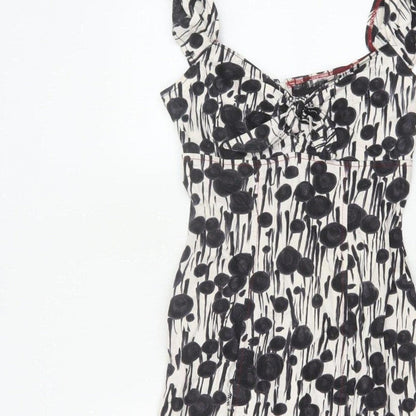 Miss Sixty Women Black White Floral S Bodycon Knee Dress