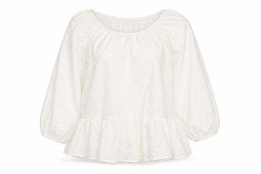 Dorothy Perkins Women Ivory UK 10 Tall Basic Broderie Blouse