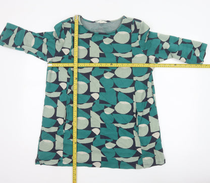 Seasalt Cornwall Women Green Geometric Jersey Tunic Top UK 16