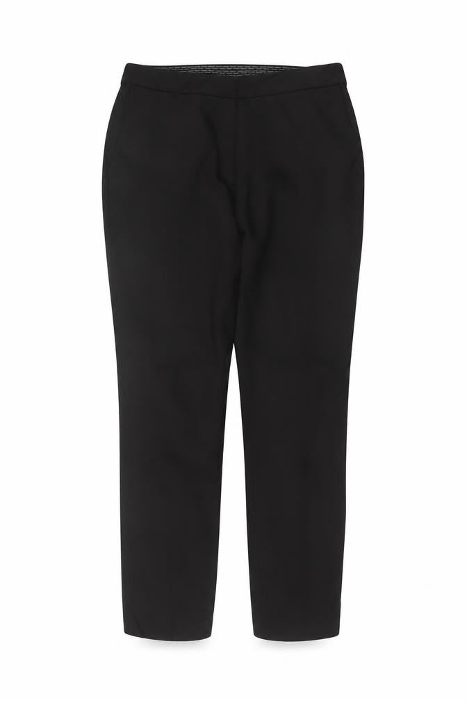 Zara Basic Women Black UK 16 Straight Leg Stretch Trousers