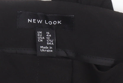 New Look Women’s Black UK 16 Tapered Tie Belt Dress Trousers