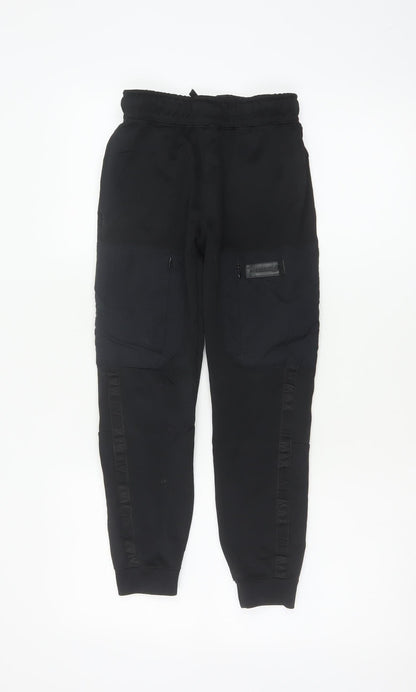 Nike Boys Black Air Max Jogger Trousers Size S 128-137cm Zip Pockets