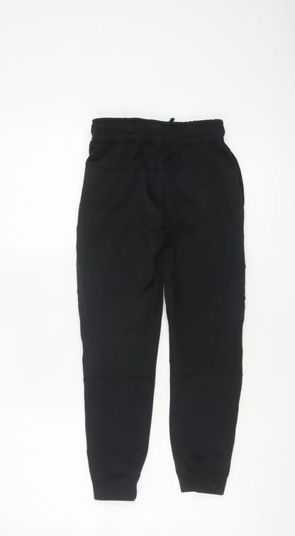 Nike Boys Black Air Max Jogger Trousers Size S 128-137cm Zip Pockets