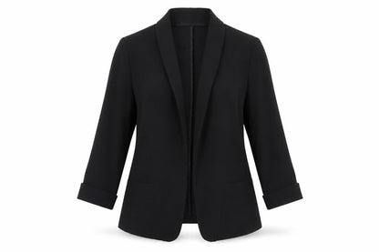 Crafted Women Black UK 6 Shawl Lapel Long Tuxedo Blazer