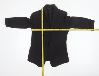 Crafted Women Black UK 6 Shawl Lapel Long Tuxedo Blazer
