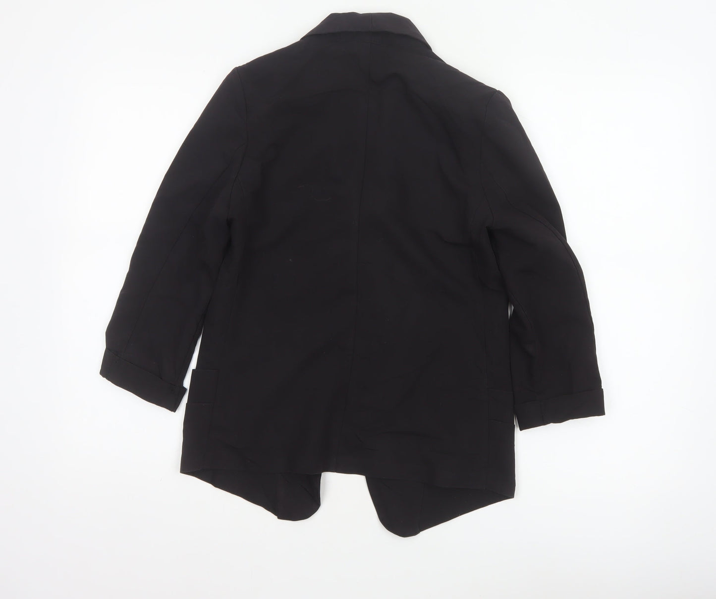 Crafted Women Black UK 6 Shawl Lapel Long Tuxedo Blazer