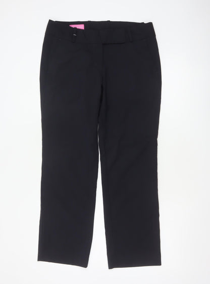 Brook Taverner Womens Black UK 14 Straight Tailored Dress Pants