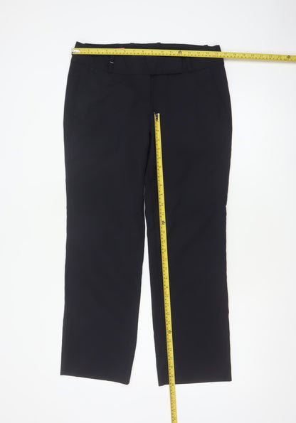 Brook Taverner Womens Black UK 14 Straight Tailored Dress Pants