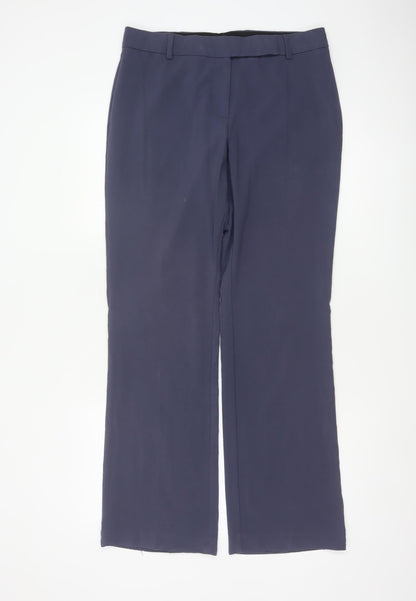 M&S Women’s Navy Blue UK 12 Straight Leg Stretch Work Trousers