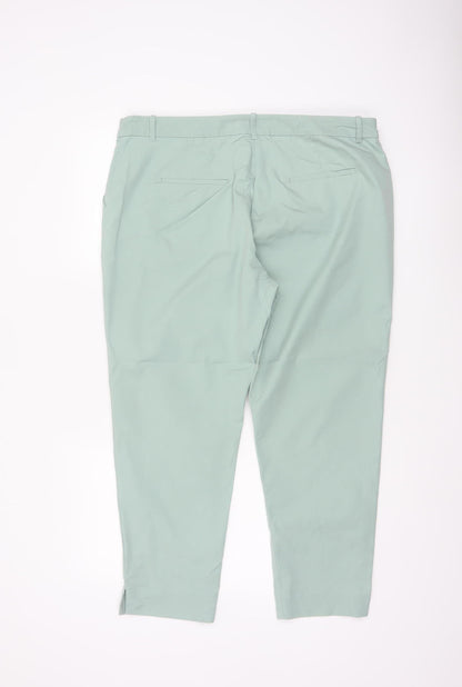 Marks and Spencer Women’s Sea Green UK 16 Short Tapered Chino Trousers