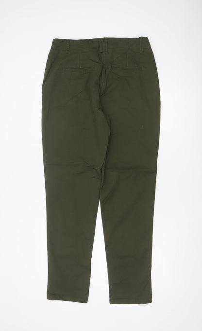 Next Women’s Green UK 12 Tall Slim Tapered Cotton Stretch Chino Trousers