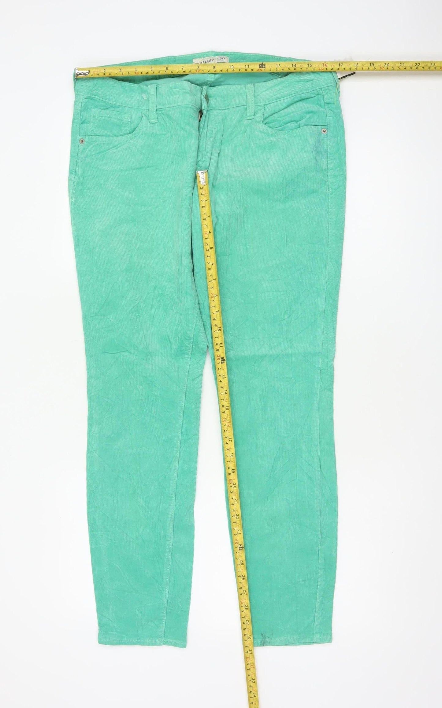 Old Navy Women's Green Corduroy Skinny Trousers Size 16