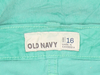 Old Navy Women's Green Corduroy Skinny Trousers Size 16