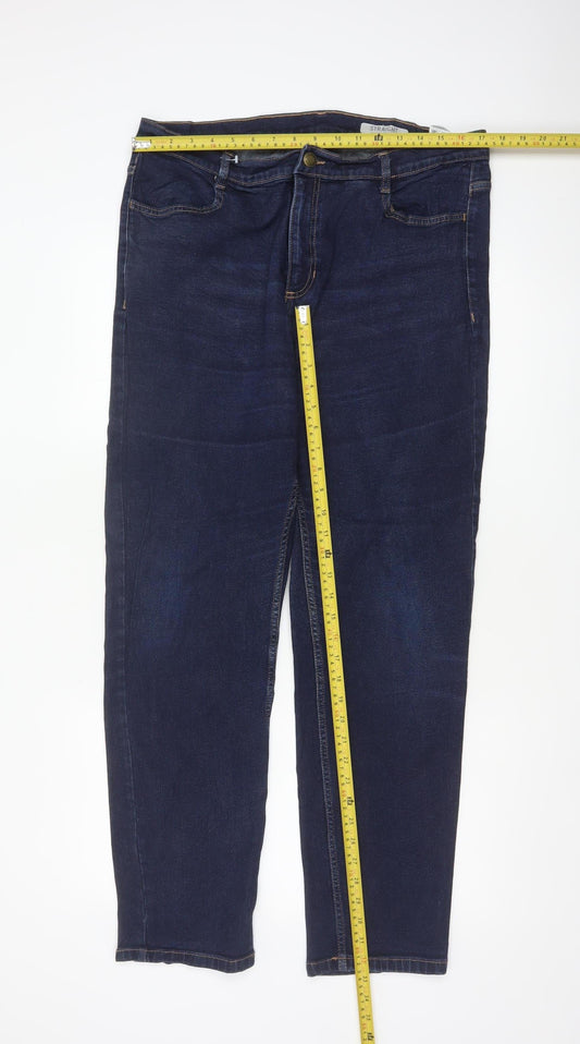 Marks and Spencer Women Blue UK 16 Straight Regular Stretch Jeans