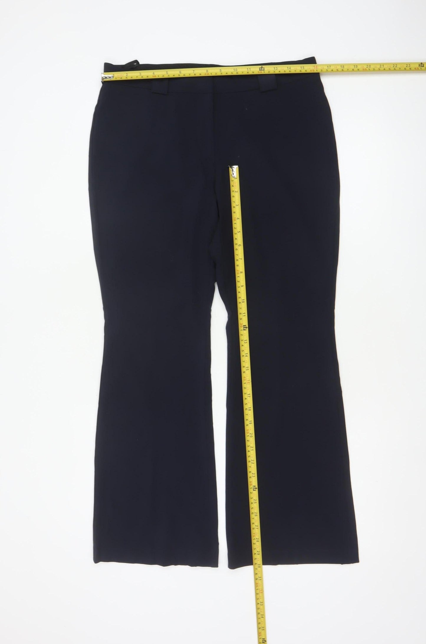 M&S Women’s Navy Blue UK 12 Short Flared Tailored Trousers