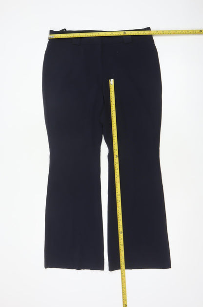 M&S Women’s Navy Blue UK 12 Short Flared Tailored Trousers