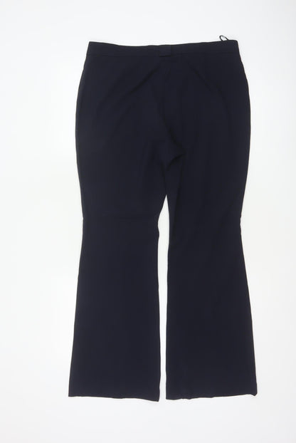 M&S Women’s Navy Blue UK 12 Short Flared Tailored Trousers