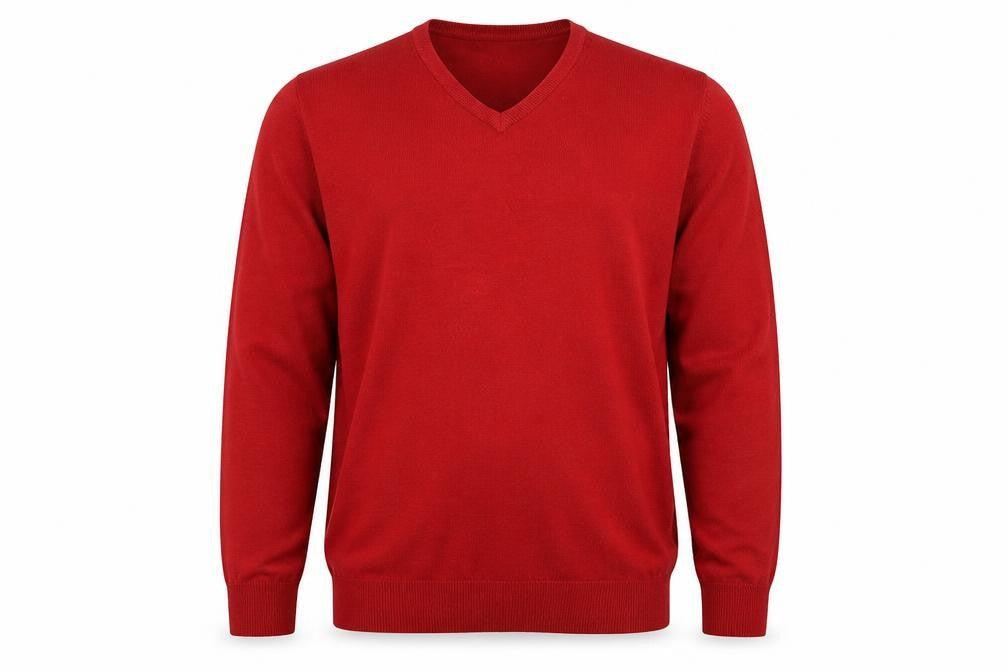 Blue Harbour Men’s Red 2XL V-Neck Acrylic Knit Pullover Jumper