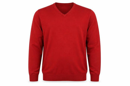 Blue Harbour Men’s Red 2XL V-Neck Acrylic Knit Pullover Jumper