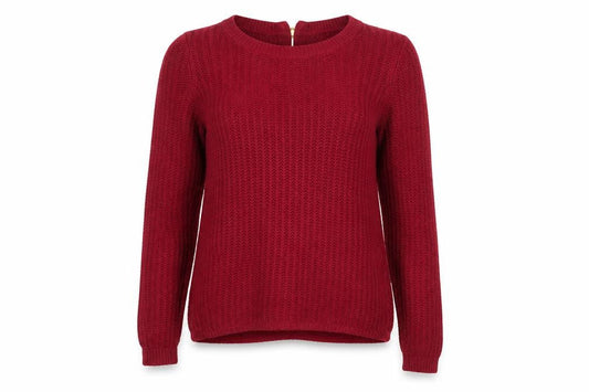 Banana Republic Women Red XS Petite Chunky Knit 1/4 Zip Jumper