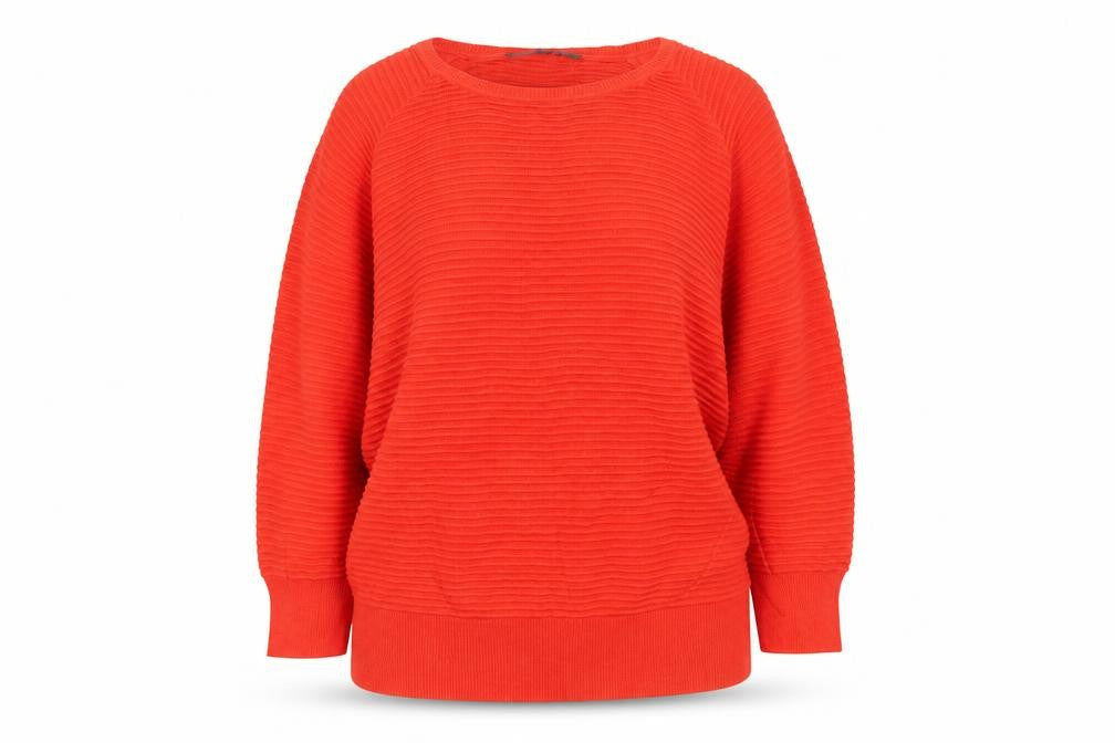 Front view of French Connection Women Orange L Cotton Knit Raglan jumper