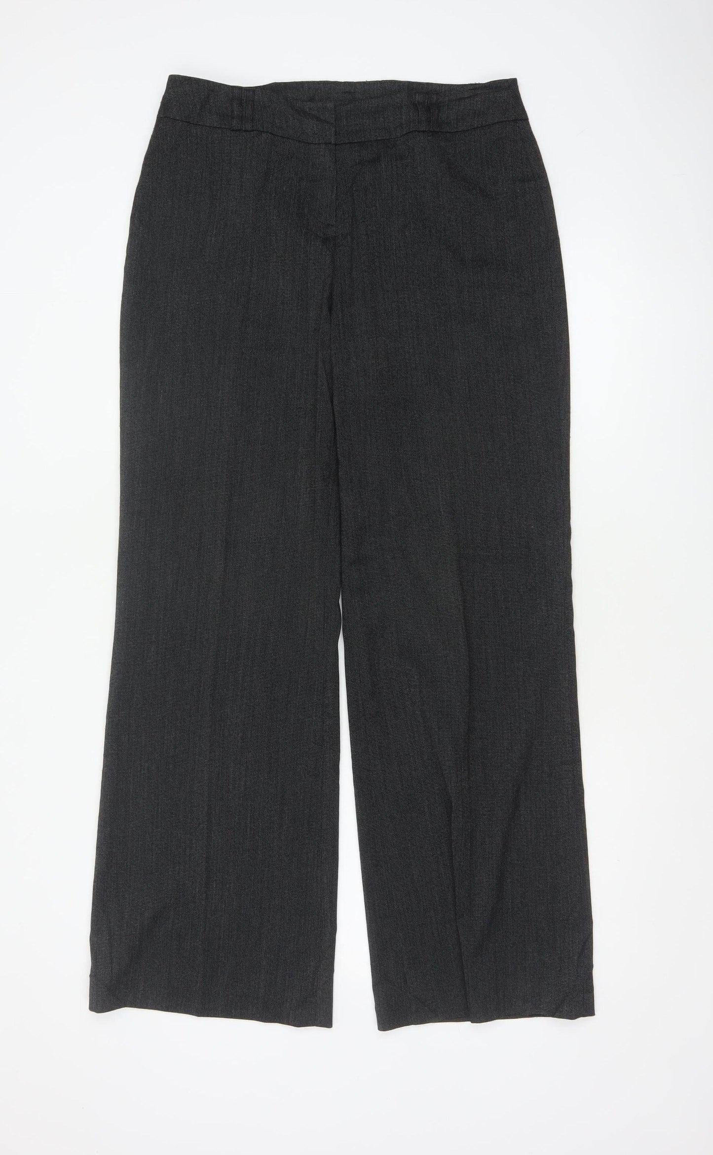 Wallis Women Black Size 12 Straight Leg Smart Stretch Trousers