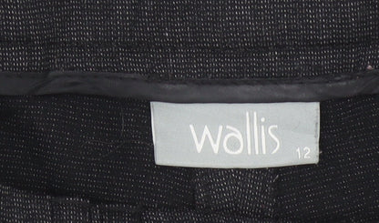 Wallis Women Black Size 12 Straight Leg Smart Stretch Trousers